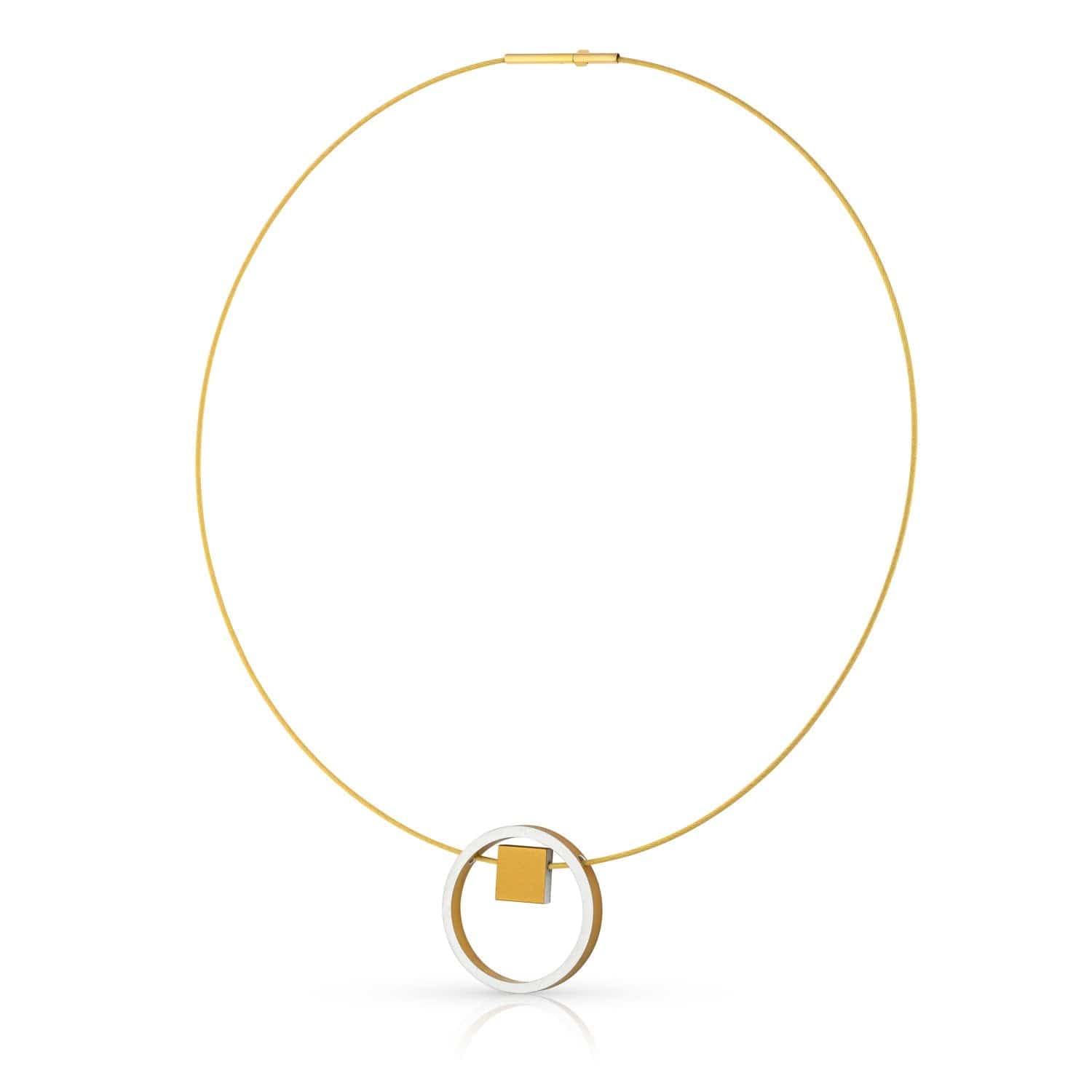 EVY Goldfarbene quadratische Ringkette | C277G