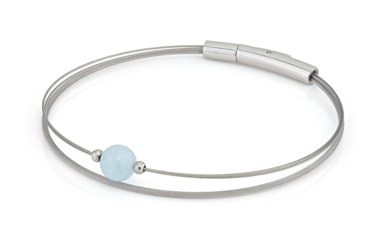 Thinking of You Edelsteinarmband Aquamarin silberfarben