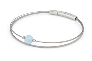 Thinking of You Edelsteinarmband Aquamarin silberfarben